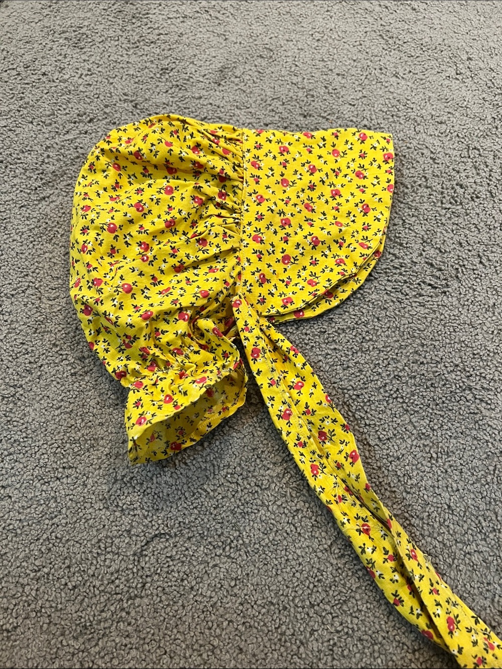 Kids Yellow Floral Sun Hat with Ties